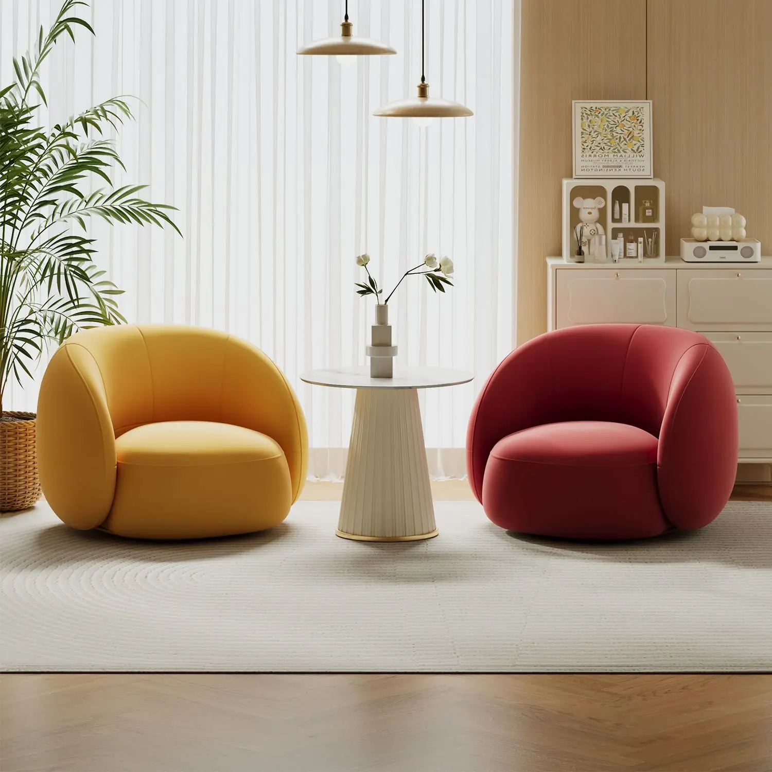 Modern Minimalist Nordic Luxury Yuanbao Armchair Single Sofa Clothing Store Influencer Lounge Reception Meeting Creative Area