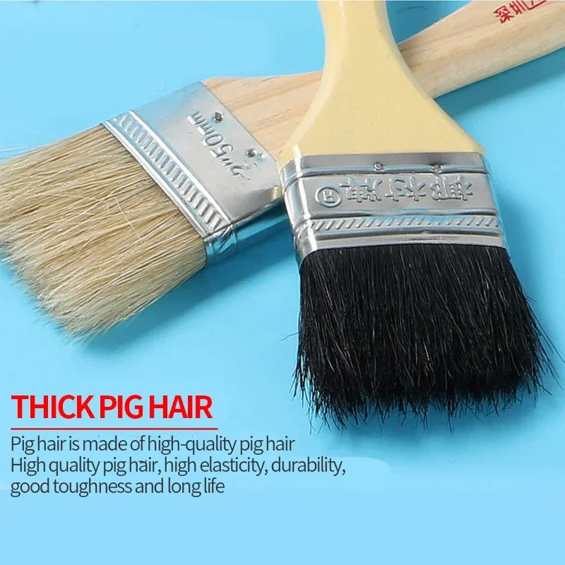 Home Decor Oil Brushes Painting Tools Pig Bristle Industrial Brushes Art Supplies Cleaning & Dusting Various Sizes