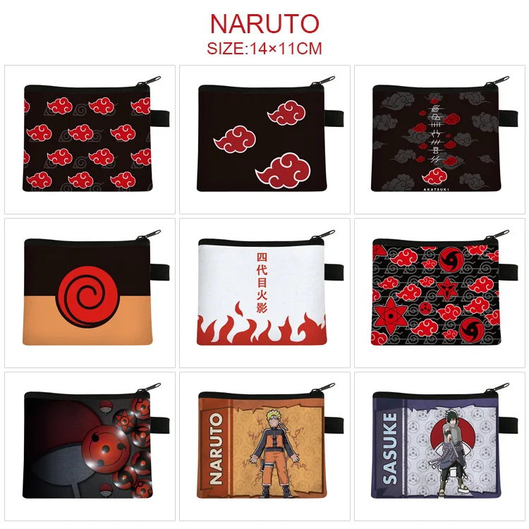 Nuovo Anime Naruto Uchiha Itachi File Bag Full Color File Bag Data Bag Zipper Test Paper Stationery Bath Makeup Storage Bag