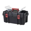 22-Inch Heavy-Duty Black Tool Box with Clear Lid Organizers Removable Utility Tray Carrying Handle 1