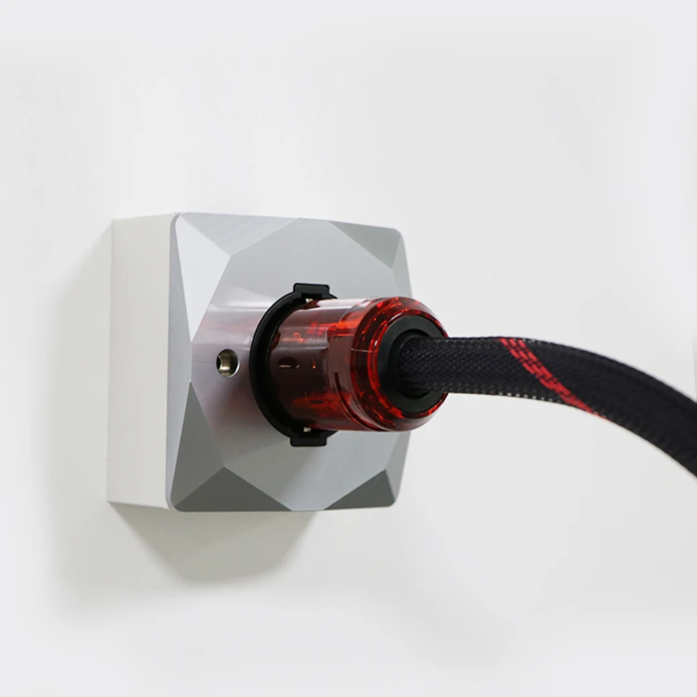 Monosaudio E86+ES3R Pure Copper Rhodium Plated Schuko Sockets Wall Socket Plug Power Outlet Schuko Wall Electrical Power Socket