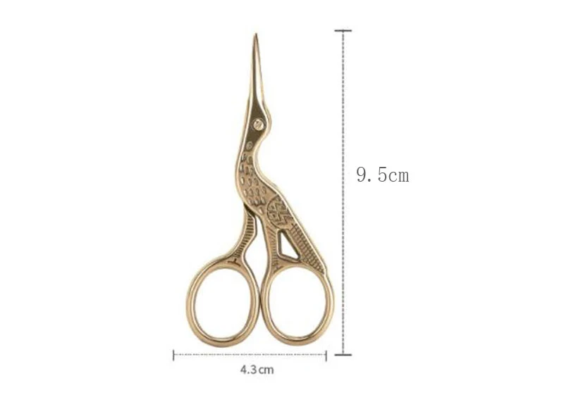 Description Picture 6 of item1pc Retro Crane Shaped Eyebrow Trimmer Scissors Nose Hair Vintage Facial Makeup Scissors Stainless Steel Nail Manicure Tools