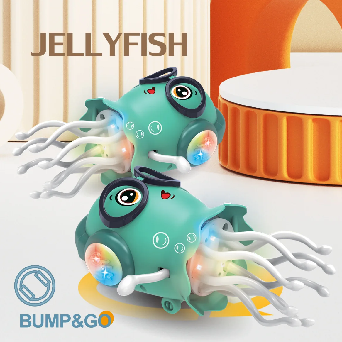 Dancing Jellyfish Auto-sensing Avoiding Obstacles Funny Baby Toy Music Light Baby Learn Crawling Guidance and Head Up