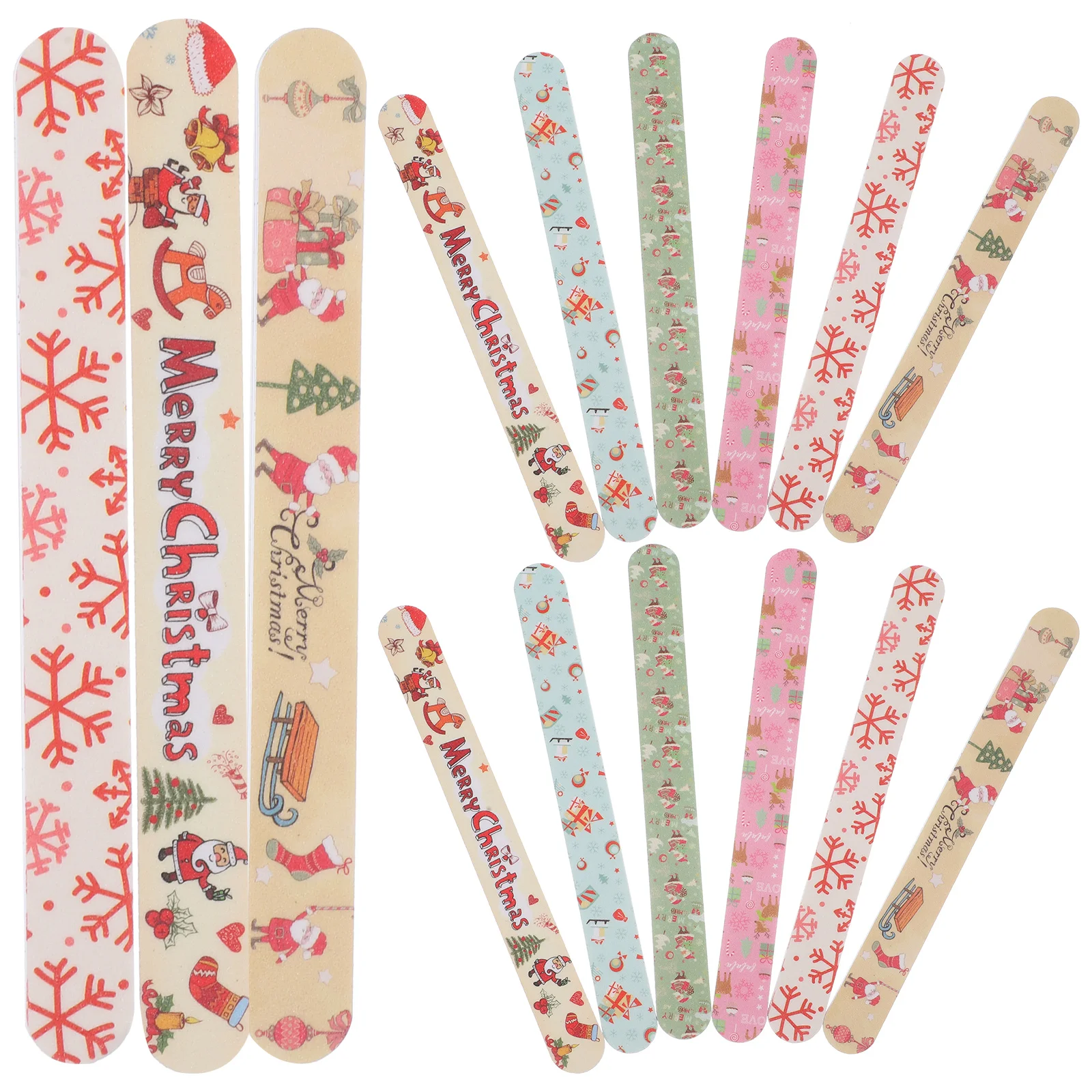 

Christmas Themed Nail Files EVA Nail File Manicure Tool Handheld Nail Polishing Tools Pedicure Polishing File Random Color