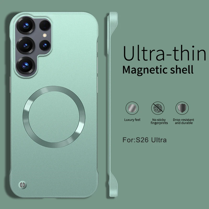 Sleek Metallic Paint Magnetic Phone Case with Borderless Design