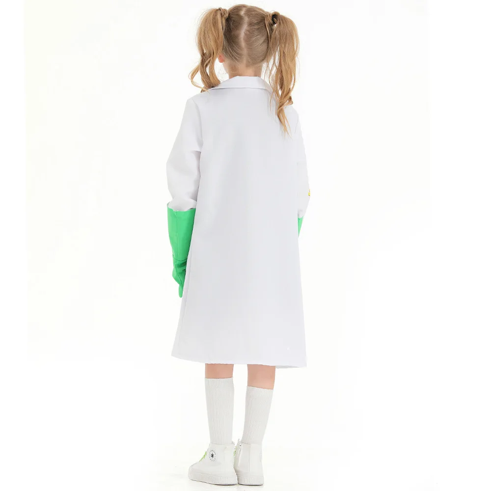 Kid's Mad Scientist Costume Lab Coat for Child Scientist Role Play Career Day Costume for Halloween Cosplay Outfits
