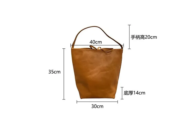 PNDME einfache lässige hochwertige echtes Leder Damen Eimertasche Outdoor Designer Luxus natürliche weiche Rindsleder Umhängetasche – Detail 1