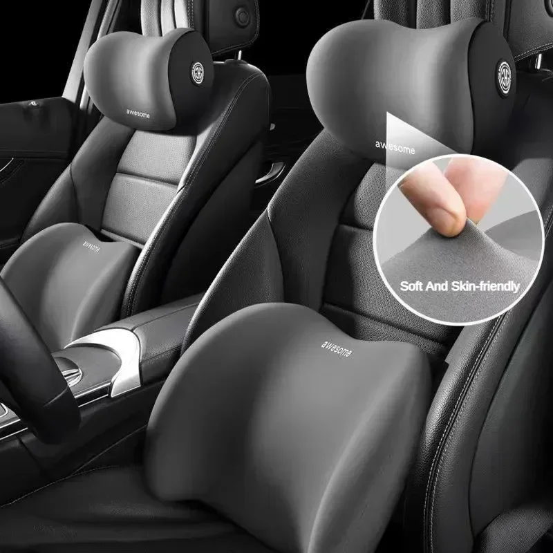 Memory Foam Car Lumbar Support Pillow for Neck and Back Relief