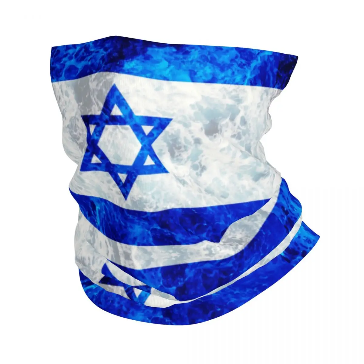 

Flag Of Israel Bandana Neck Gaiter Windproof Face Scarf Cover Women Men Ocean Waves Headwear Tube Balaclava