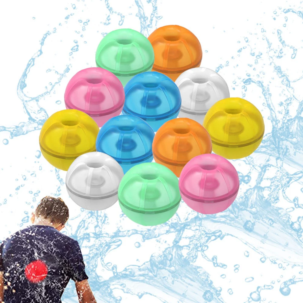 12 Pcs Outdoor Summer Toys Magnetic Reusable Water Ball With Mesh Bag Self Sealing Water Splash Ball for Kids Outdoor Activities 2