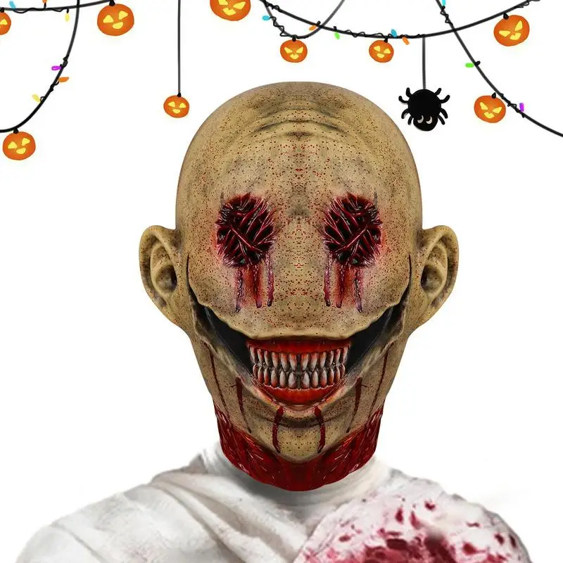 

Крышка на лицо кровавого клоуна, Хэллоуин, ужас, зло, страшный клоун, реалистичный кровавый эластичный костюм, аксессуары, фотореквизит