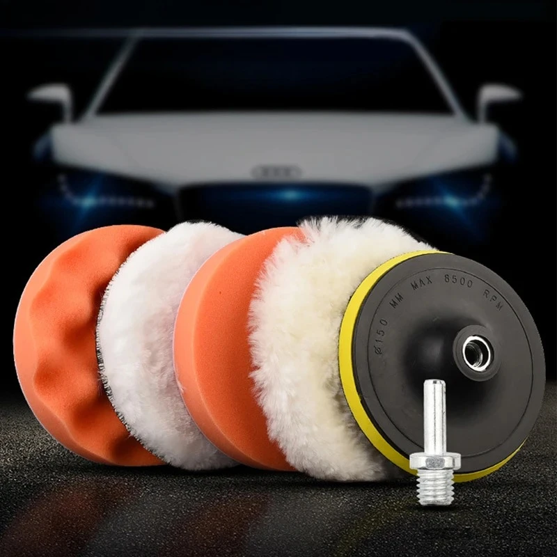 6PCS Car Polishing Sponge Pad Kit – 3"/4"/5" Foam Buffing Pads for Polishers | Waxing, Buffing & Scratch Removal Set 1