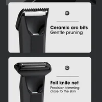 Groin & Body Hair Trimmer – Dual-Head Safe Trimmer & Foil Blades, Waterproof Wet/Dry Groomer USB-C Rechargeable with Travel Lock 2