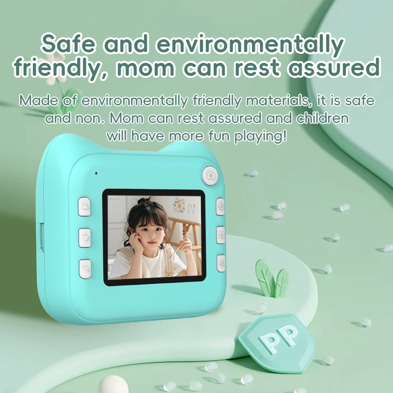 Mini Fotocamera Digitale per Bambini con Stampante e Giochi, Carina Rosa e Blu, Stampa Istantanea, Regalo per Bambini e Bambine 4-12 Anni - immagine 4