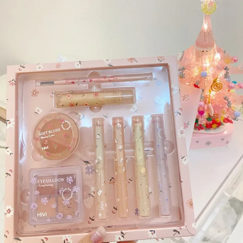 HiVi Flower Language Light Time Makeups Set Tanabata Valentine's Day Birthday Gift Lipstick Eyeshadow Eyebrow Pencil Cosmetics 2