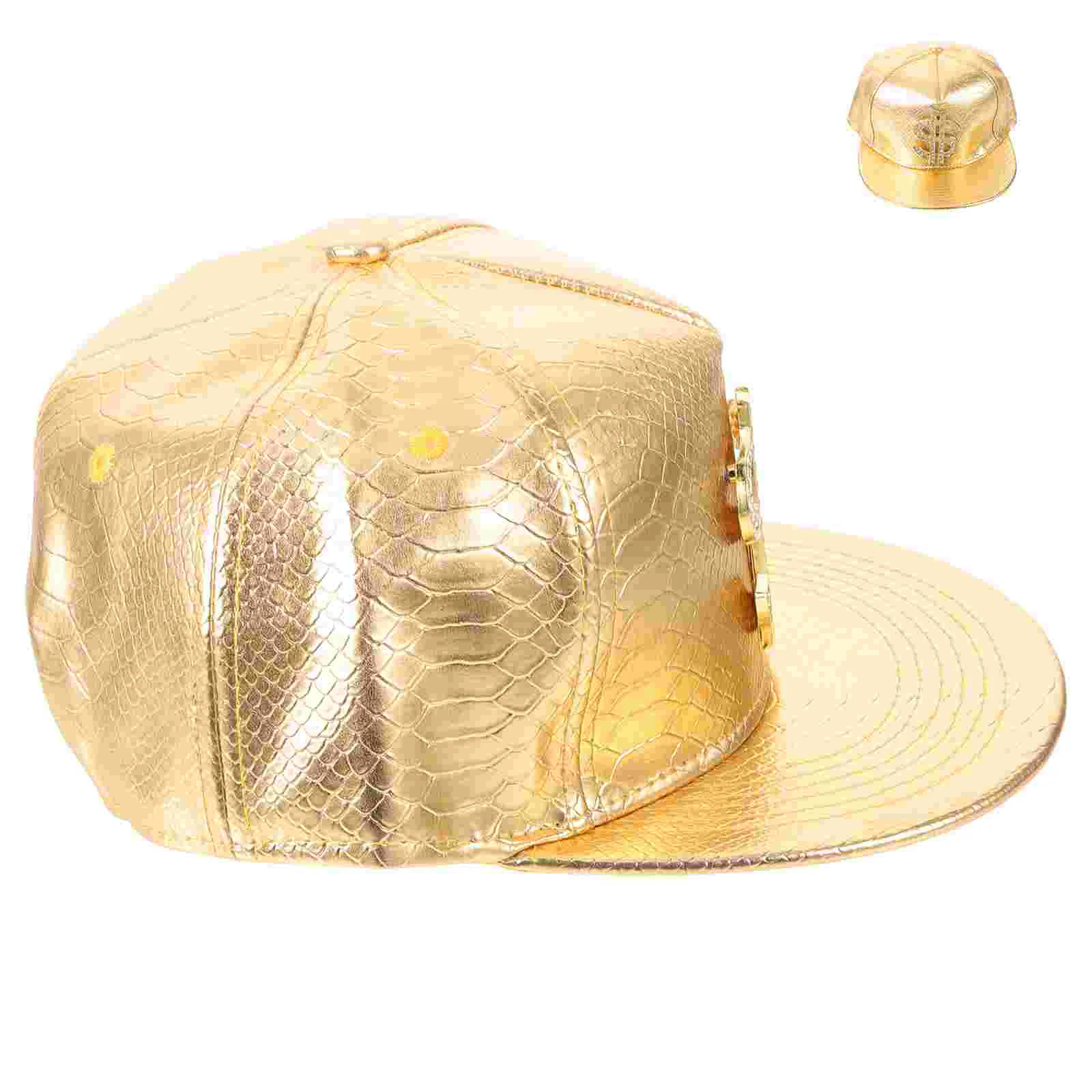 

Ladies Sun Hats Women Fashionable Baseball Cap Protection Pu Flat Brimmed Caps Women's Decorative Summer Outdoor