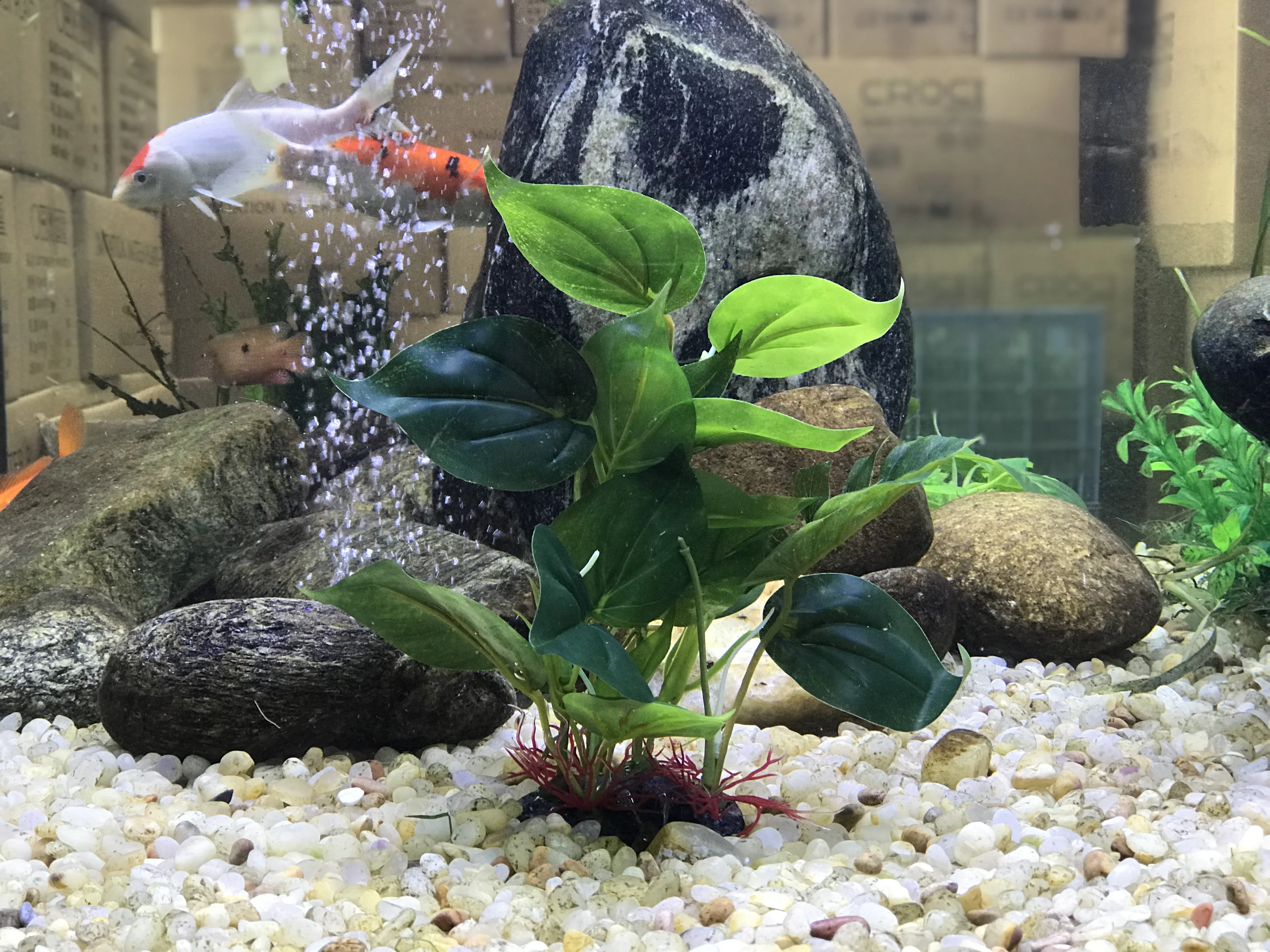 Artificial Aquarium Decor Plants Plastic Aquatic Plant with large green leaves Underwater Plants Fish tank aquatic plant adorn 4