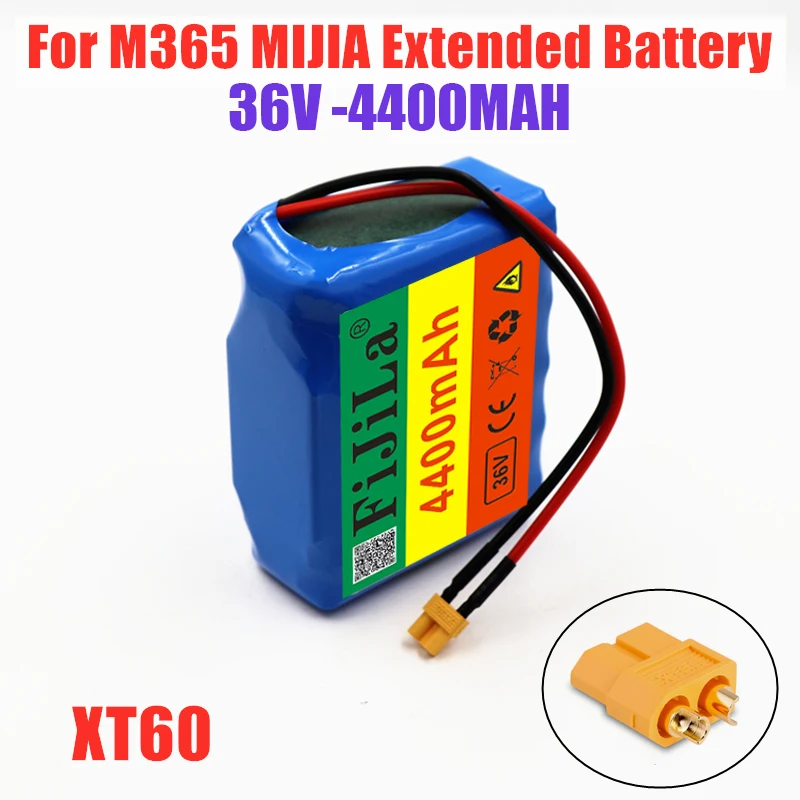 

For M365 MIJIA Pro Scooter 36V 4.4Ah 10S1P 18650 Lithium ion Battery Pack Extended Range Charge And Discharge XT60 Plug+15A BMS