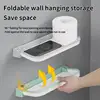 Foldable Bathroom Toilet Storage Rack Shower Shelf Storage Rack  Self Adhesive Kitchen Wall Shower Rod Tray Storage Organizer 3
