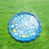 Tapis de jeu d'arrosage pour enfants, 100/170cm, tapis de pelouse, lettres de plage, coussin d'eau gonflable, tapis de jeux d'eau par pulvérisation, coussin de plage 5