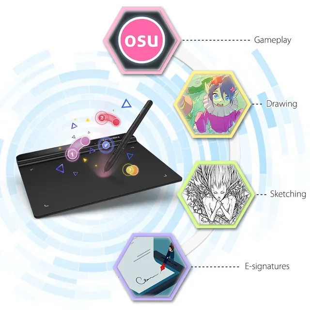XPPen Star G640 6.5X4 Inch Graphic Drawing Tablet Design Battery Free 8192 Levels 266 RPS for Game OSU Windows Mac Chromebook 2