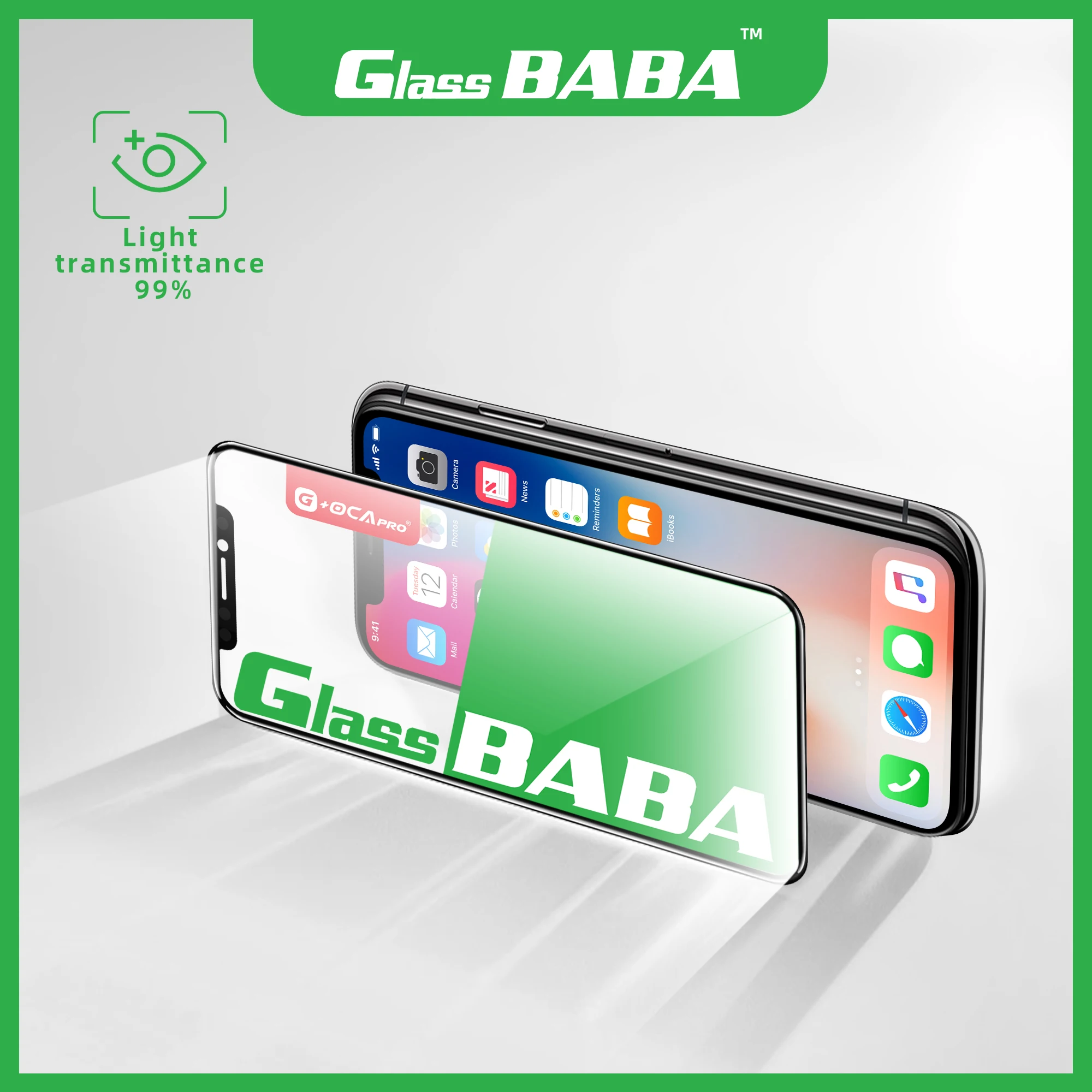GLASS BABA G+OCA Glass+OCA 2in1 LCD touch lens phone lcd touch lens for iPhone 12 13 11 14 plus 15 16 pro max mini X XS XR MAX 5pcs