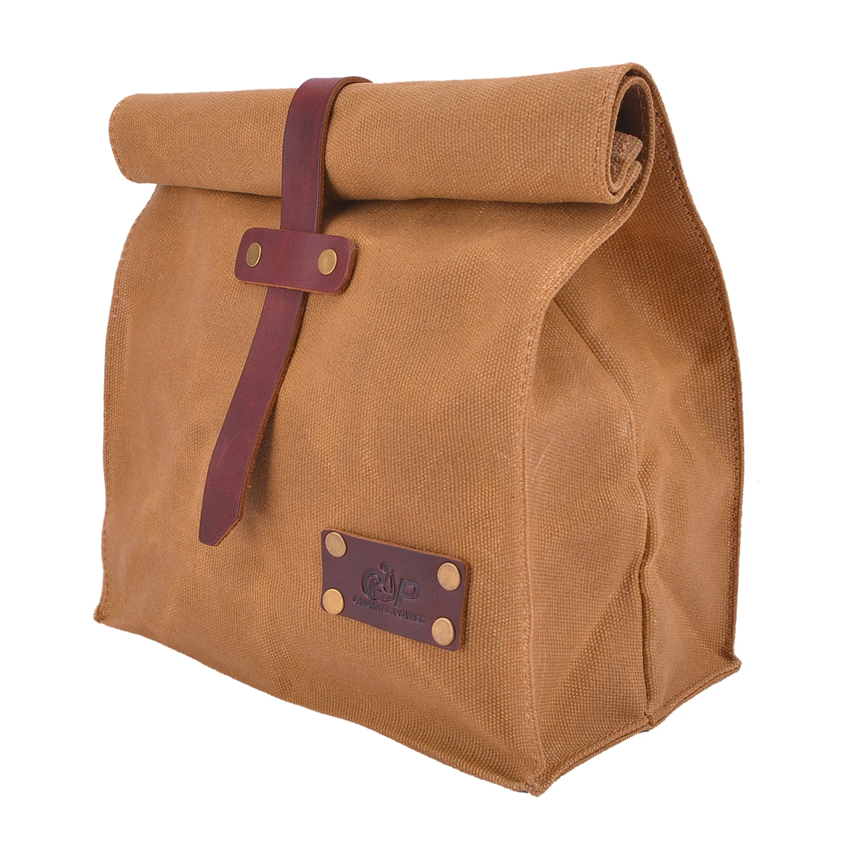 Waxed Canvas Leather Lunch Bag Plastic-Free Waterproof Lunch Box Handbag Dinner Bento Pouch Work School Food Storage Bags lunch bag lunch cooler bag
