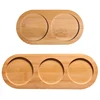 Household Kitchen Seasoning Tank Simple Solid Color Ceramic Salt Tank Oil Bottle Seasoning Tank Set Bamboo Plate Base Set 1