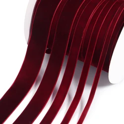 Luxurious Velvet Ribbon for Gift Wrapping and Handmade Decorations (Wine Red)