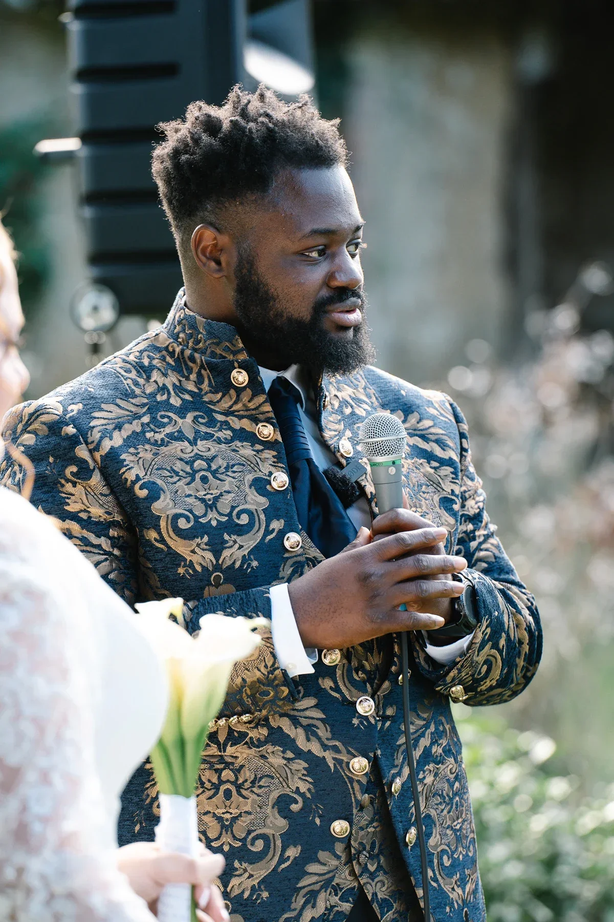 Floral Men Suits for Wedding with Stand Collar Formal Groom Tuxedo 3 Pieces Made Formal Fashion Jacket with Pants Vest