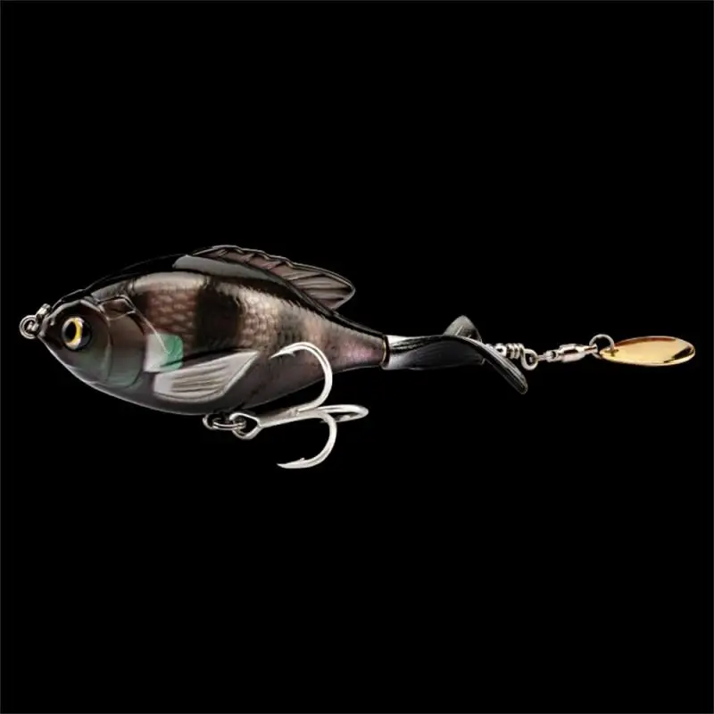 

With Propeller Topwater Fishing Lures 97mm 16.6g Artificial Bait Hard Plopper Crankbait Rotating Tail Fishing Tackle Gear