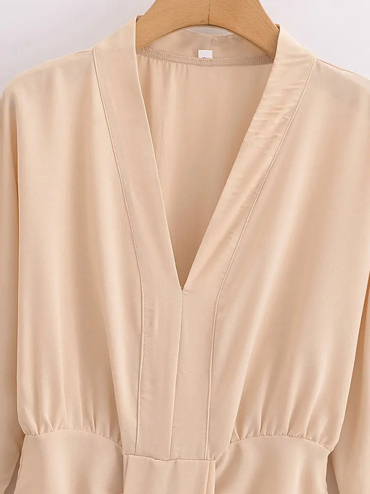 HH Dress Women Elegant Solid Waist Fitted Draped Dress Slim V Neck Half Sleeve Dresses Summer Woman Evening Dress Vestidos