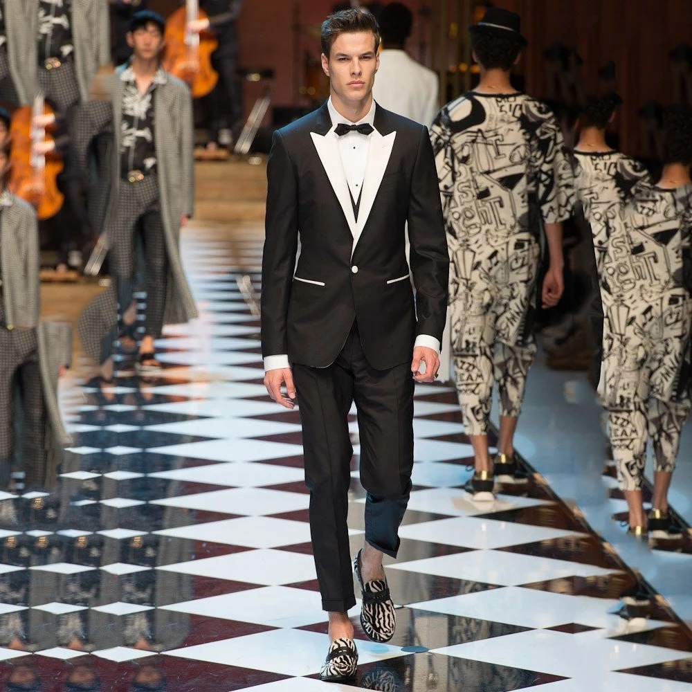 

Luxury Black Suit Men Formal Party Business Blazer Wedding Groom Tuxedo 2 Piece Jacket Pants Costume Homme 2024 Bow Clothes