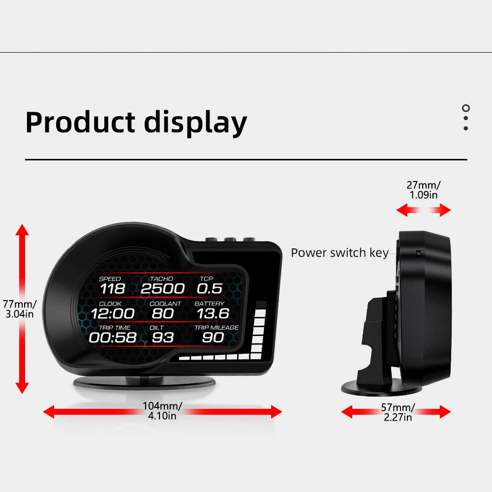 Hikity  ú LED   RPM  ӵ F15  ÷, OBD2 GPS Ʈ  溸 RPM