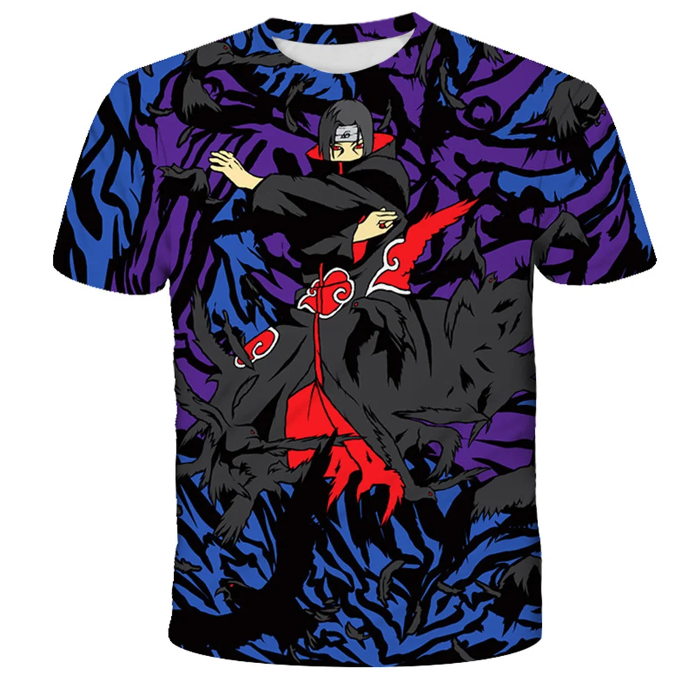 

Модная футболка для мальчиков с 3D рисунком Наруто, летняя футболка для маленьких девочек в стиле Харадзюку с короткими рукавами, Детский свитшот с мультяшным графическим принтом