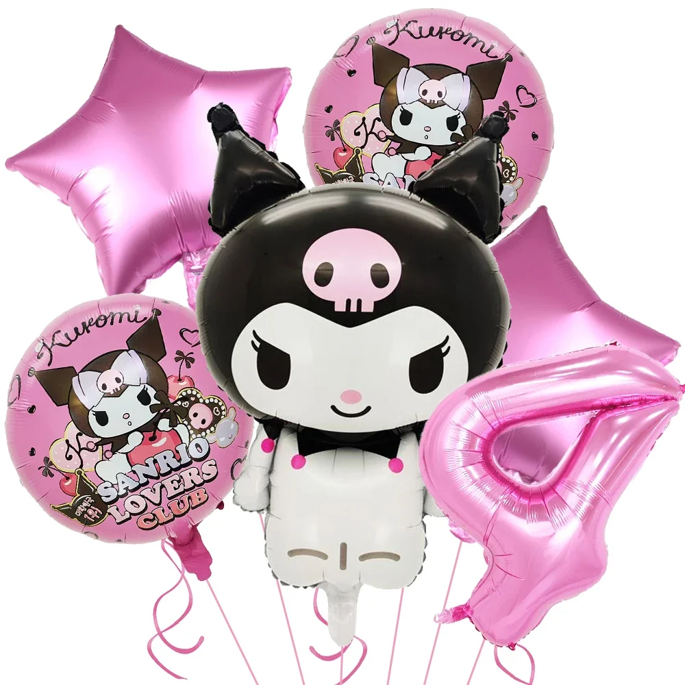 thumbnail image 1 of Lindo juego de vajilla desechable para fiesta de cumpleaños con temática de Kawali Kuromied, platos, servilletas y manteles para suministros de ducha para niños, 1 of 5