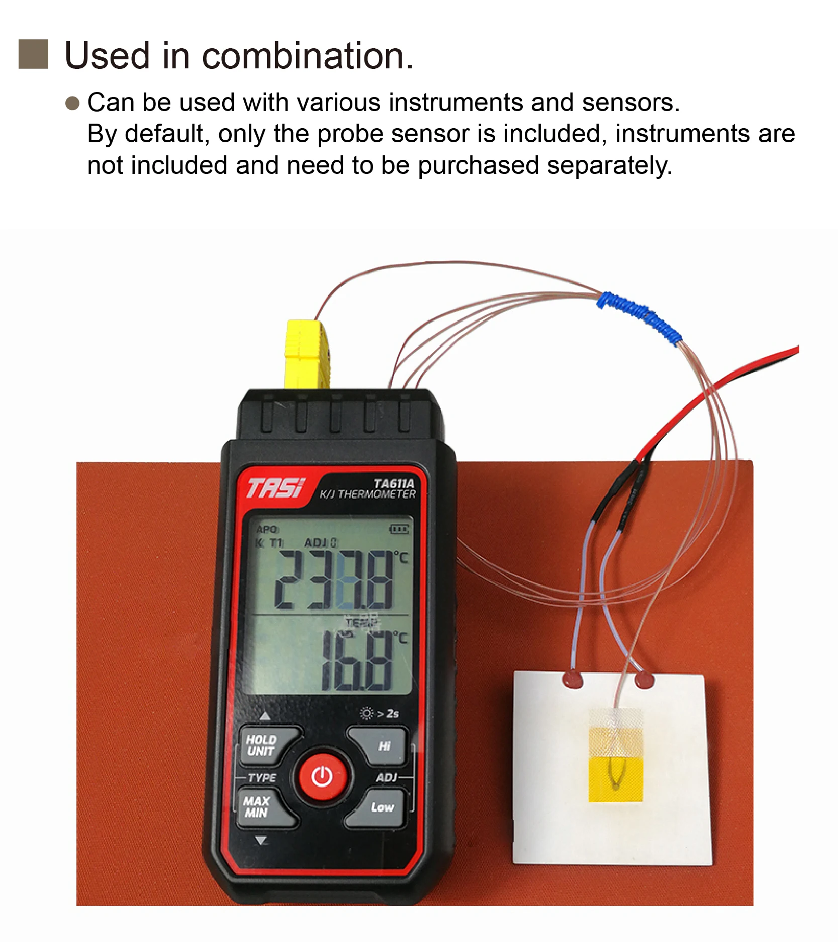 K T J Type Surface Mount Adhesive Thermocouple Probe Thin Film Stick-on Sensor 0