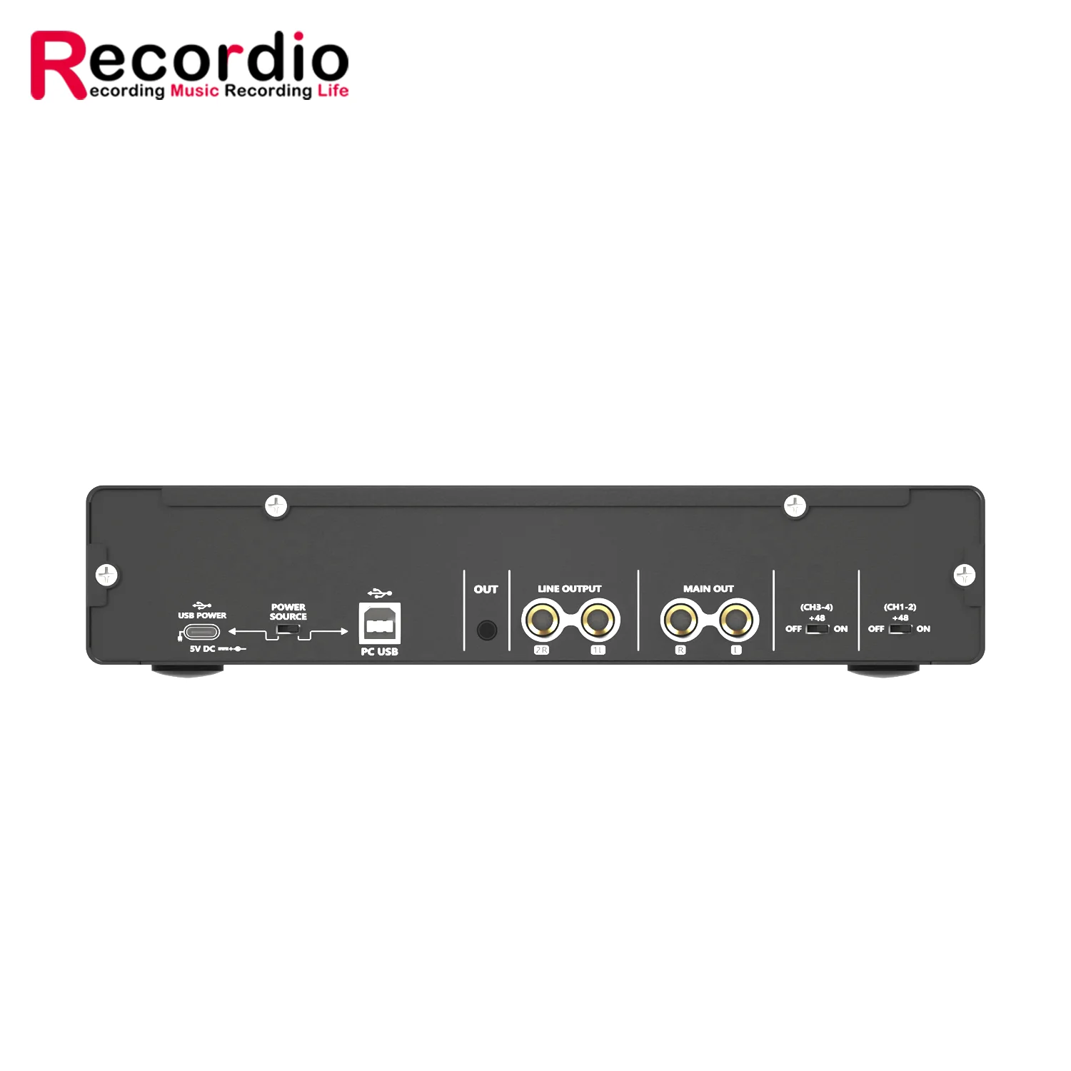 Audio Interface GAX-MD44 4 Input and 2 output 24Bit 192Hkz Audio Interface And USB Sound Card For Studio Live Recording