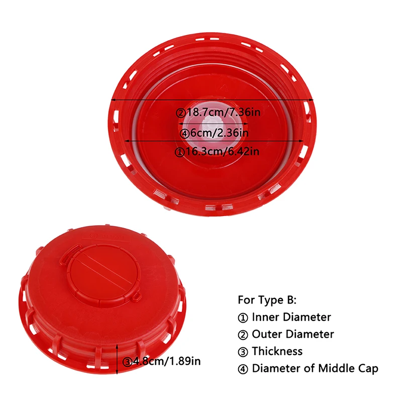 Description Picture 2 of item1pc Red IBC Lid Water Liquid Storage IBC Tank Fitting Plastic Cover Cap Adaptor