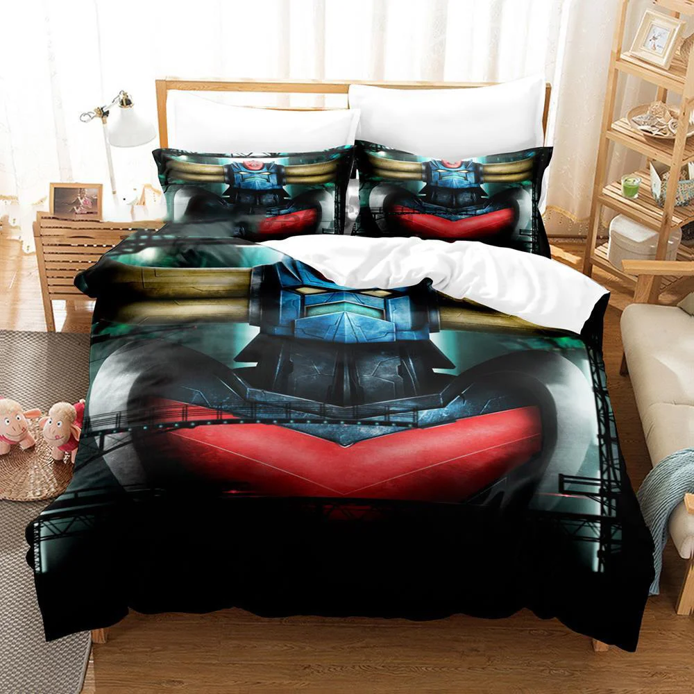 Goldorak Bedding Set 3D Printed Grendizer Duvet Cover 3Pcs Double Twin Full Queen King Adult Kids Bedclothes Quilt Cover