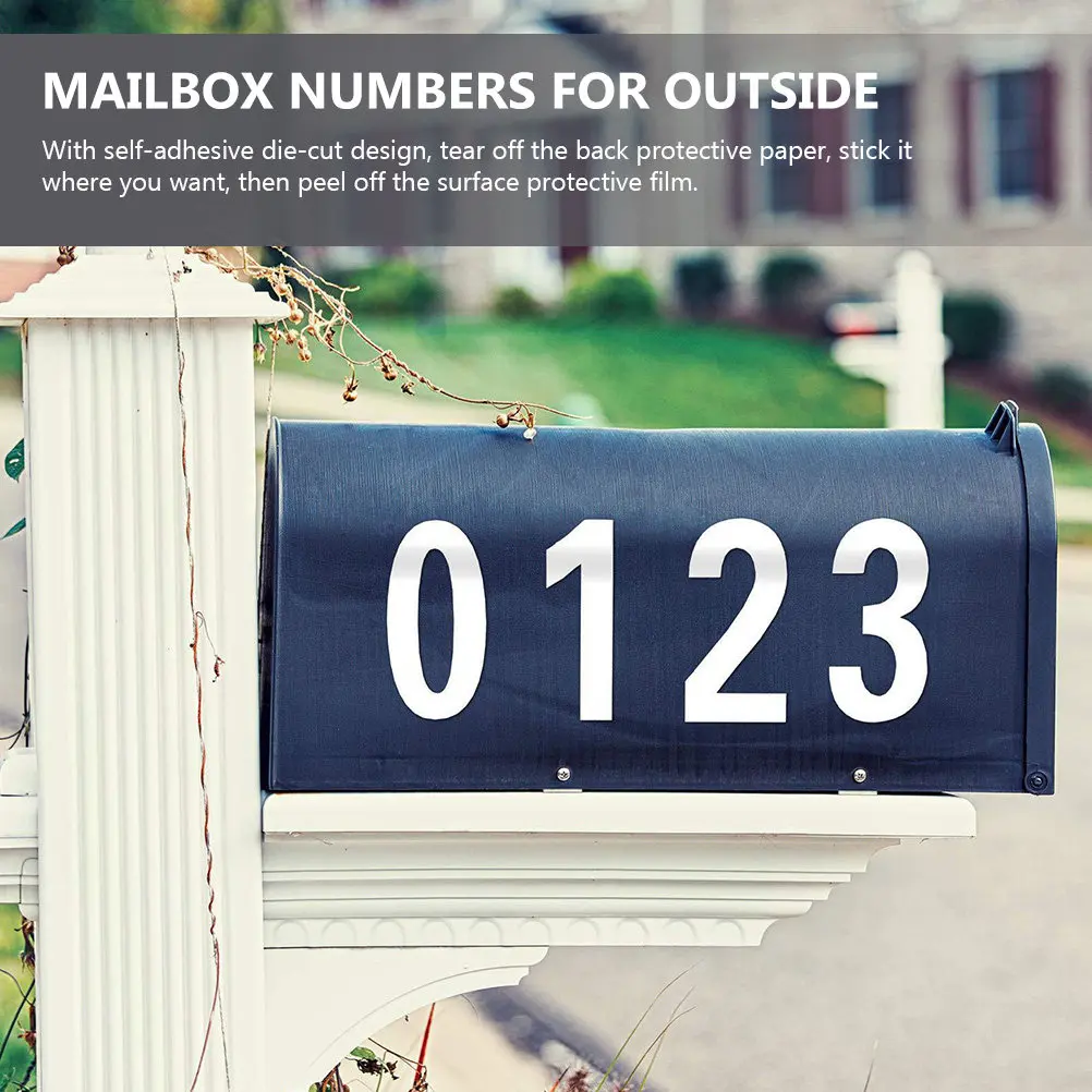 5장의 햇빛 차단 반사 우편함 번호 스티커, 야외 헬멧, 문패, 쓰레기통, 사물함, 자동차용 자가 접착 데칼