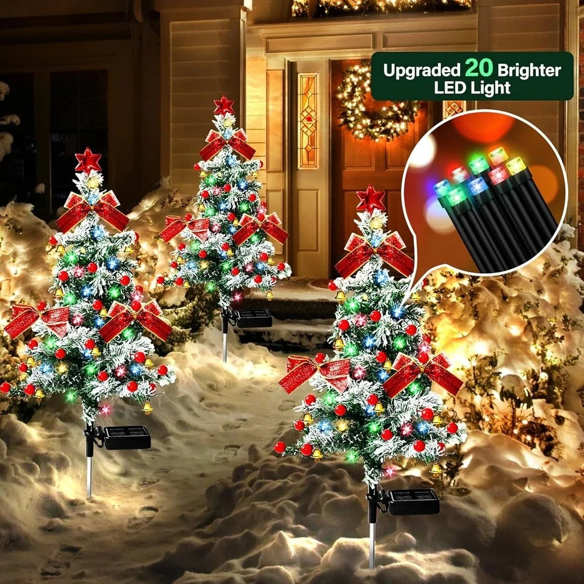 Christmas Tree Light Solar Powered Cedar Waterproof Outdoor Light Garden Lawn Christmas New Year's Garland Festival Party
