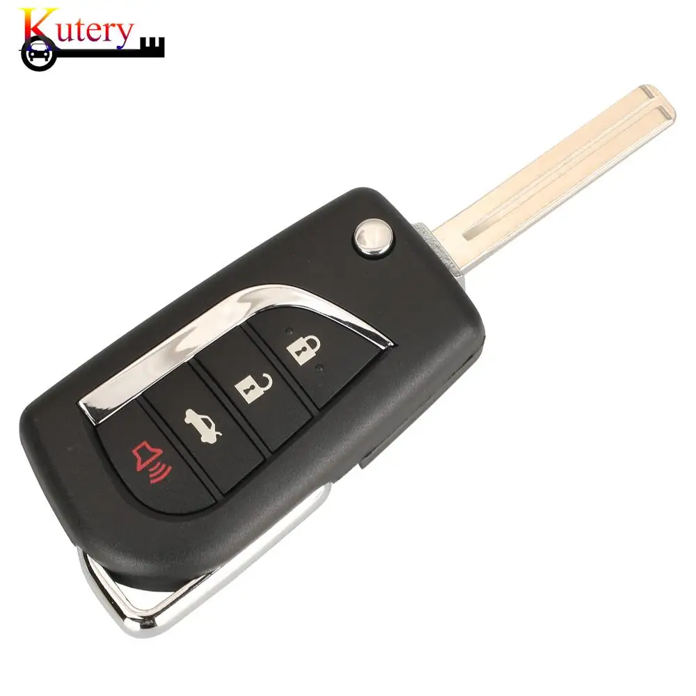 Jingyuqin HYQ12BFB 접이식 원격 스마트 자동차 키 도요타 캄리 Corolla RAV4 EX 2018-2020 315MHz ID-H(8A) 칩 4 버튼 TOY48