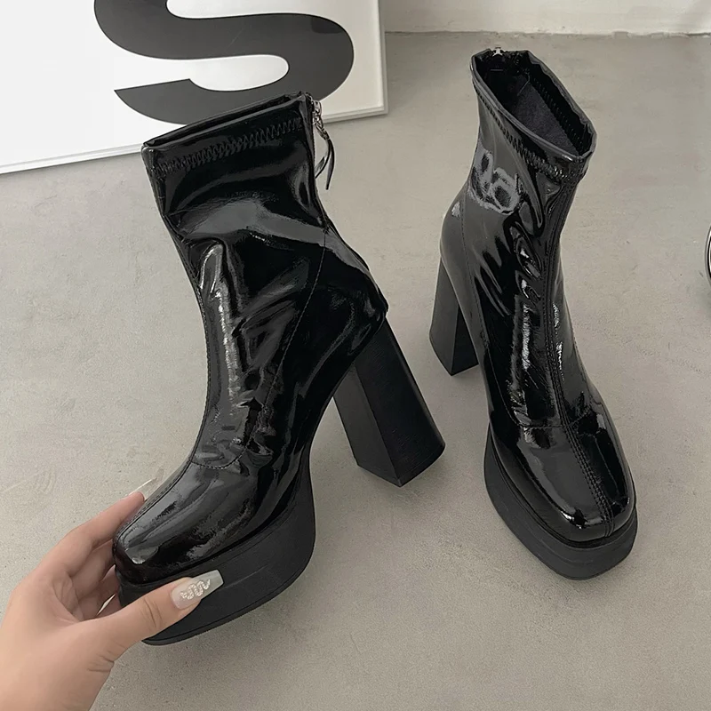 High Heel Black Boots for Women