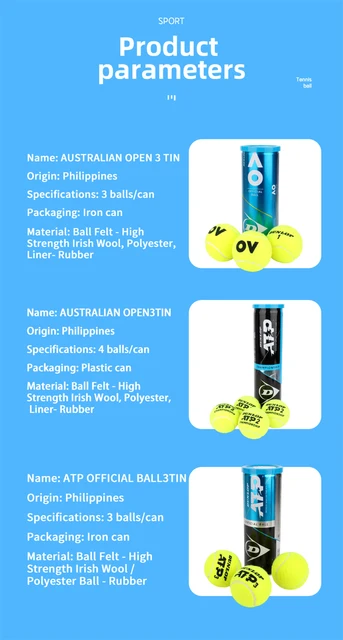 Bola de Tênis Dunlop ATP Championship - Caixa com 24 Tubos 