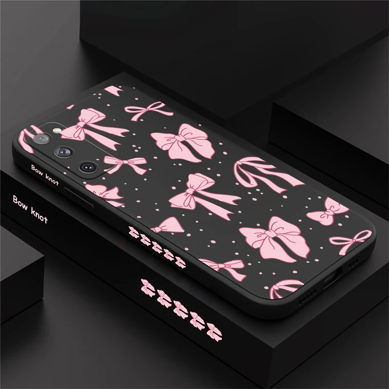 Ultra-Bright Pink Bow Knot Silicone Phone Case