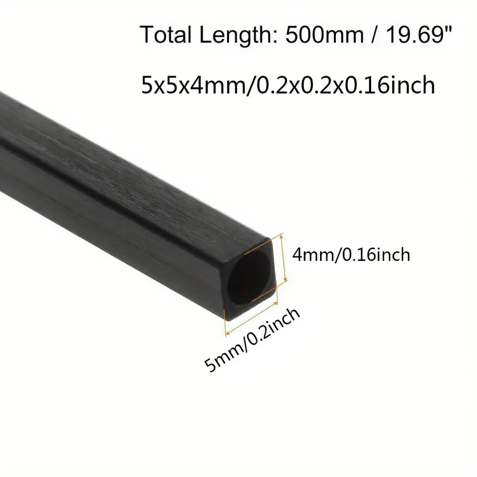1-2-3-6pcs Carbon Fiber Square Tube Length X 500mm Outer Diameter 2mm 3mm 4mm 5mm 6mm 8mm 10mm Pultruded Carbon Fiber Tube image 8
