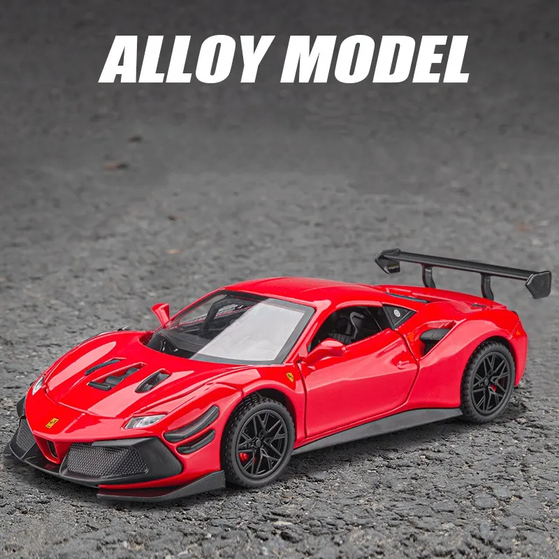 

1:32 Ferraris 488 суперкар сплав автомобиль Diecasts & Toy транспортные средства трек версия модель автомобиля звук светильник оттягивать автомобиль игрушки подарки для детей