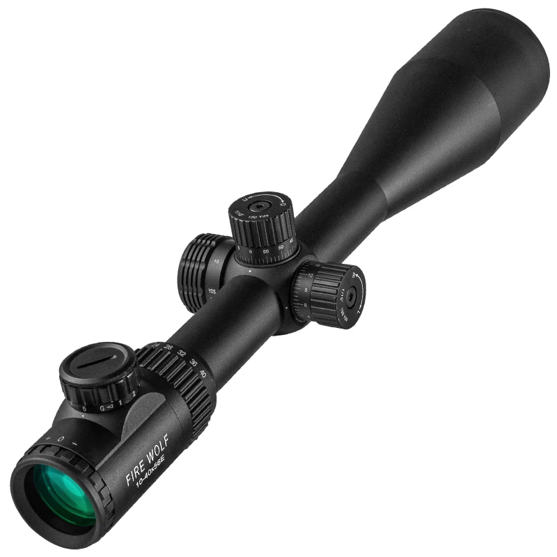 Fire Wolf 10-40X56 AOE Hunting Scopes Side Wheel Parallax Adjustment Optics Riflescope Red Green Dot Sight For Scopes rifle scope
