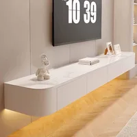 Wall-Mounted TV Cabinet White Floating TV Bench Living Room TV Unit Multimedia Wall Storage Cabinet(200CM/78.7IN) 1
